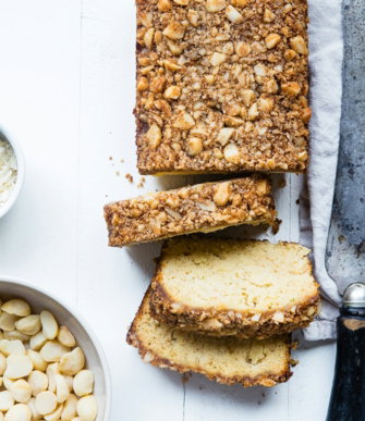 nut topped loaf of bread